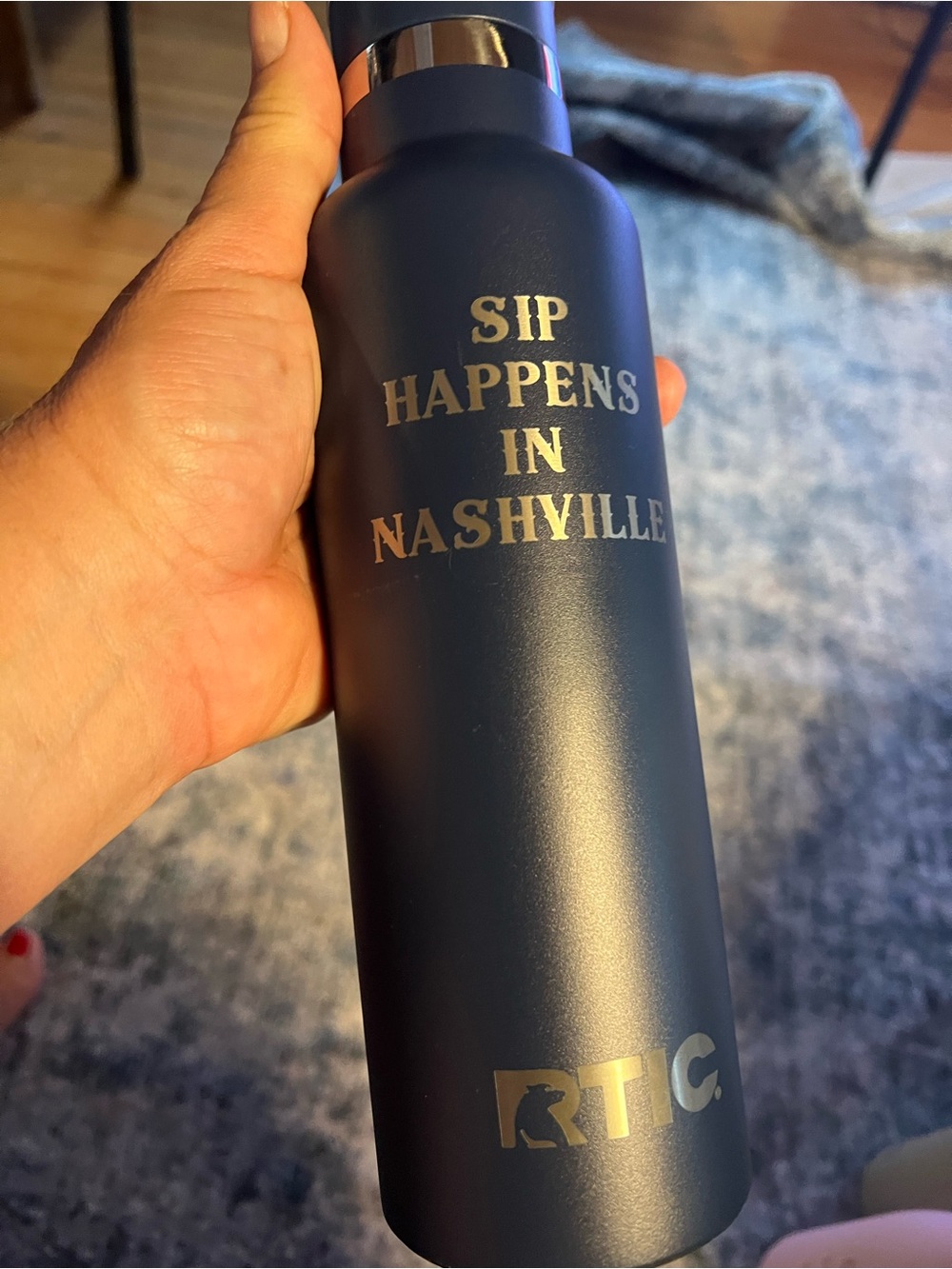 Blk 'Sip Happens in Nashville' Insulated Water Bottle nwt